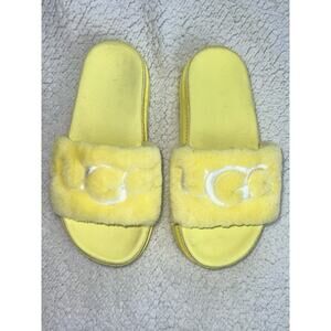 UGG Womens Slides/Slippers Shoes Yellow Rare Lambswool Treadlite Sz 6 - k6